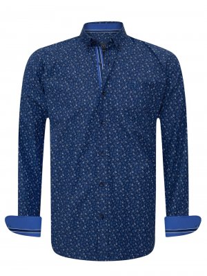 Рубашка узкого кроя на пуговицах Mechelen, синий/темно-синий Sir Raymond Tailor