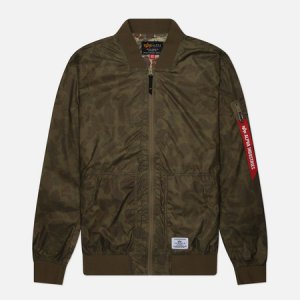 Мужская куртка бомбер L-2B Packaway Flight Alpha Industries. Цвет: оливковый