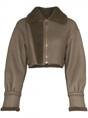 Укороченная куртка с объемными рукавами Fendi. Цвет: коричневый