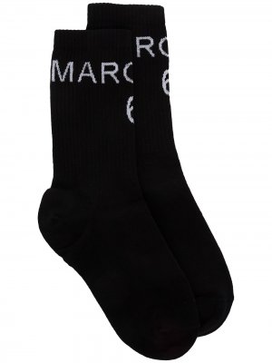 Носки с логотипом MM6 Maison Margiela. Цвет: черный