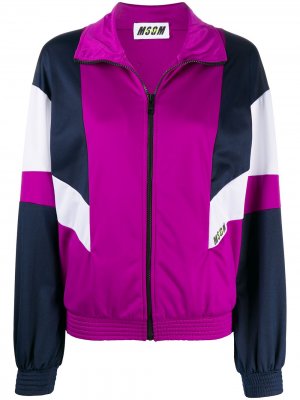Спортивная куртка в стиле колор-блок MSGM. Цвет: фиолетовый