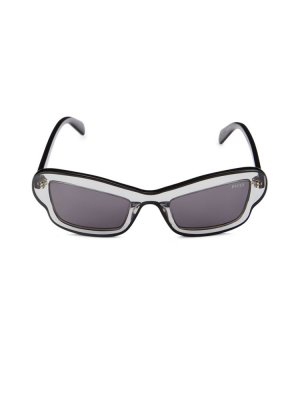 Прямоугольные солнцезащитные очки 52MM , цвет Grey Smoke Emilio Pucci