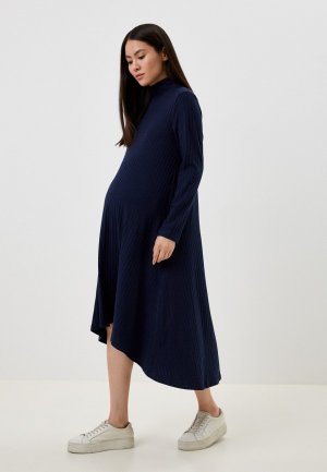 Платье MilkyMama for pregnant. Цвет: синий
