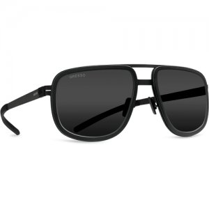 Солнцезащитные очки Gresso, квадратные, поляризационные, с защитой от УФ, для мужчин, черный GRESSO. Цвет: черный