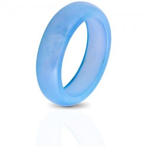 Кольцо из натурального голубого агата L'ATTRICE. Цвет: голубой