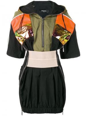 Платье мини в спортивном стиле Dsquared2. Цвет: черный