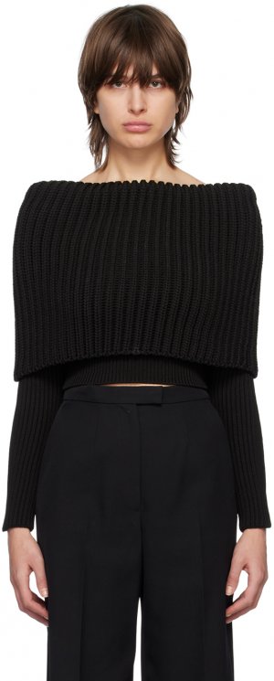 Черный свитер с открытыми плечами ALAÏA