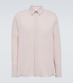 Рубашка из ацетата и шелка Ami Paris, розовый Paris