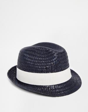 Соломенная шляпа Catarzi. Цвет: темно-синий