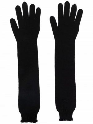 Перчатки с вышитым логотипом Nº21. Цвет: черный