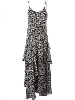 Расклешенное платье с цветочным принтом Pascal Millet. Цвет: чёрный