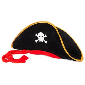 Шляпа Пирата с красной лентой СмеХторг. Цвет: черный