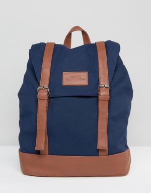Темно-синий рюкзак с пряжками Dead Vintage. Цвет: синий