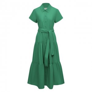 Хлопковое платье Weill. Цвет: зелёный