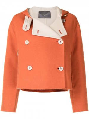 Укороченный двубортный пиджак Boxy Lorena Antoniazzi. Цвет: оранжевый