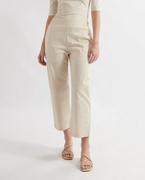 Женские прямые брюки с завышенной талией и пряжкой , кремовый Loreak Mendian. Цвет: бежевый