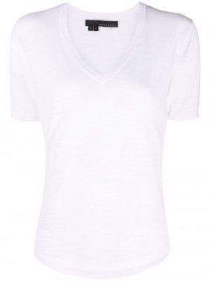 V-neck cotton T-shirt 360Cashmere. Цвет: белый