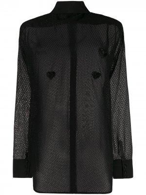 Прозрачная блузка с длинными рукавами Silvia Astore. Цвет: черный