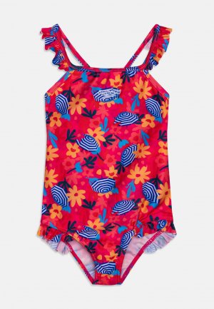 Купальник Girls Digital Frill Thinstrap Swimsuit , цвет fandango pink/bloominous pink/summer yellow/cupid coral/watermelon/pure blue Speedo