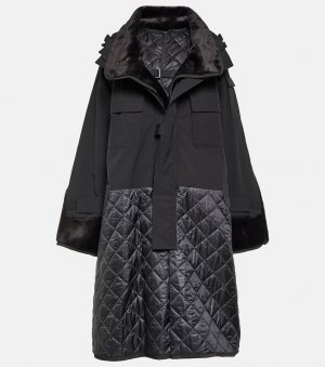 Стеганое пальто на подкладке из искусственной овчины , черный Junya Watanabe