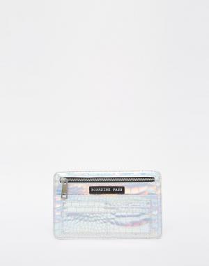 Бумажник ASOS. Цвет: серебряный