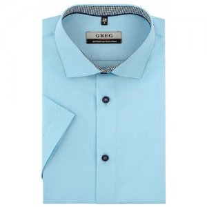 Рубашка , размер 174-184/39, бирюзовый GREG. Цвет: бирюзовый