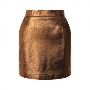 Кожаная юбка Saint Laurent. Цвет: коричневый