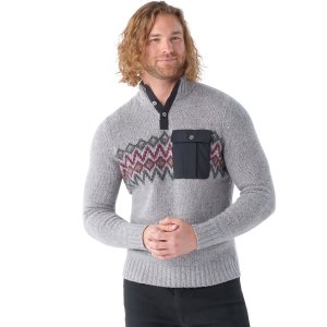 Тяжелый свитер на пуговицах , серый Smartwool