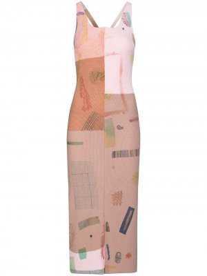 Трикотажное платье Filati Eckhaus Latta. Цвет: розовый