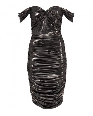 Платье с открытыми плечами NORMA KAMALI. Цвет: серый