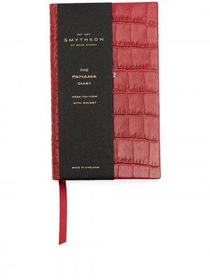 Записная книжка Mara 2022 Panama с карманом Smythson. Цвет: красный
