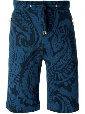 Спортивные шорты с принтом пейсли Etro. Цвет: синий