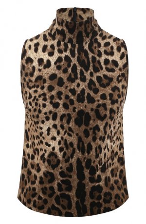 Топ из вискозы Dolce & Gabbana. Цвет: леопардовый