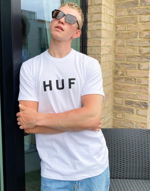 Белая футболка с логотипом -Белый HUF