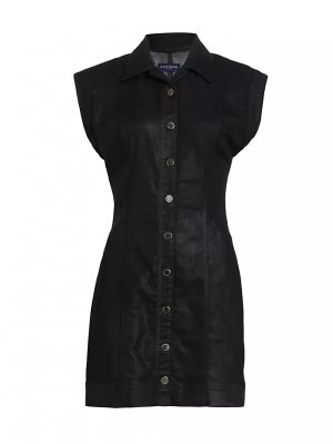 Джинсовое мини-платье Lolita с покрытием , цвет black coated denim Ramy Brook