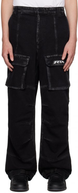 Черные широкие джинсовые брюки-карго RTA