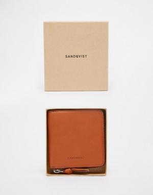 Кожаный бумажник на молнии Aina Sandqvist. Цвет: коричневый