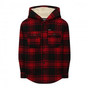 Хлопковая куртка-рубашка Dsquared2. Цвет: красный