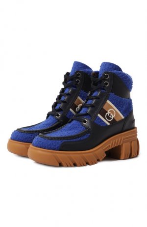 Комбинированные ботинки Romance Gucci. Цвет: синий