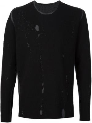 Двухсторонний свитер с эффектом помятости Label Under Construction. Цвет: чёрный