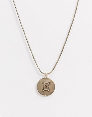Ожерелье со знаком зодиака Близнецы SVNX-Золотой 7X