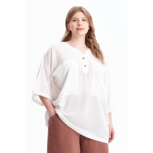Блуза, размер 54, белый Olsi. Цвет: белый