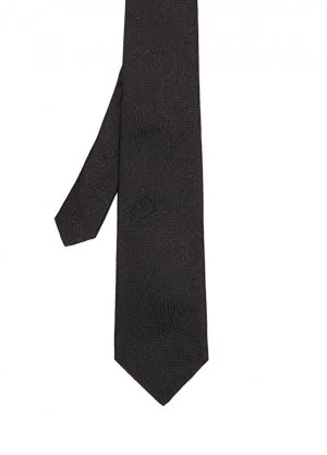 Черный шелковый галстук с огурцами Etro