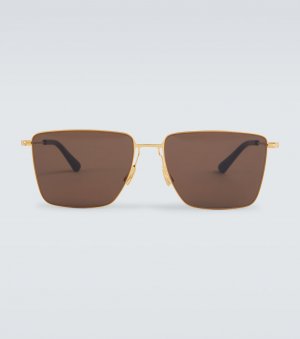 Ультратонкие солнцезащитные очки прямоугольной формы , коричневый Bottega Veneta