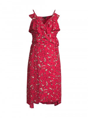 Платье миди с запахом Rustic Chic Georgette , разноцветный Donna Karan New York