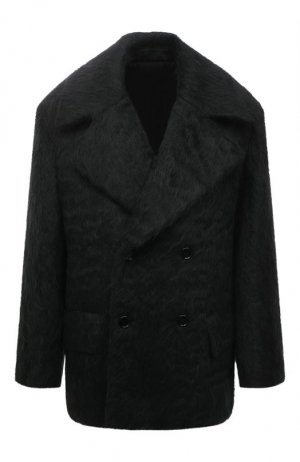 Пальто из шерсти и хлопка Bottega Veneta. Цвет: зелёный