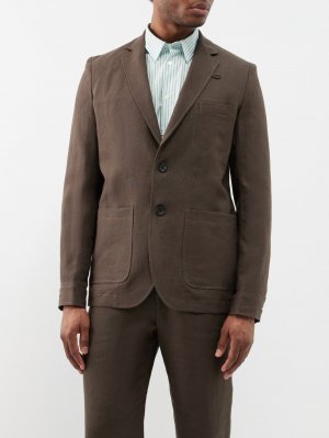 Льняной пиджак theobald oakes , коричневый Oliver Spencer
