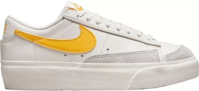 Женские туфли Blazer на низкой платформе, белый/желтый Nike