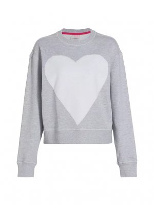 Хлопковый пуловер с принтом Collegiate Heart , серый Terez