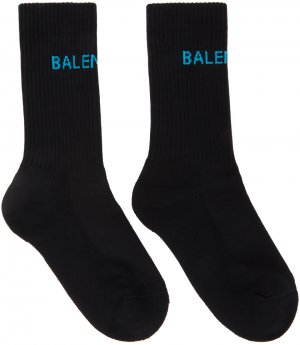 Черно-синие носки для тенниса с логотипом Balenciaga
